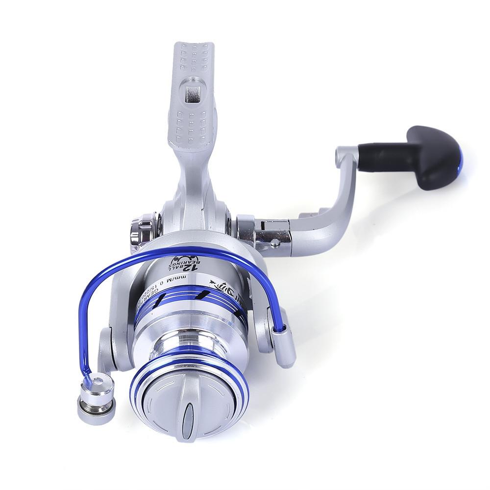 YUMOSHI AF1000-7000 12BB Gear Ratio 5.5:1 Half Metal Fishing Spinning Reel Machined aluminum Spool with Exchangeable Handle