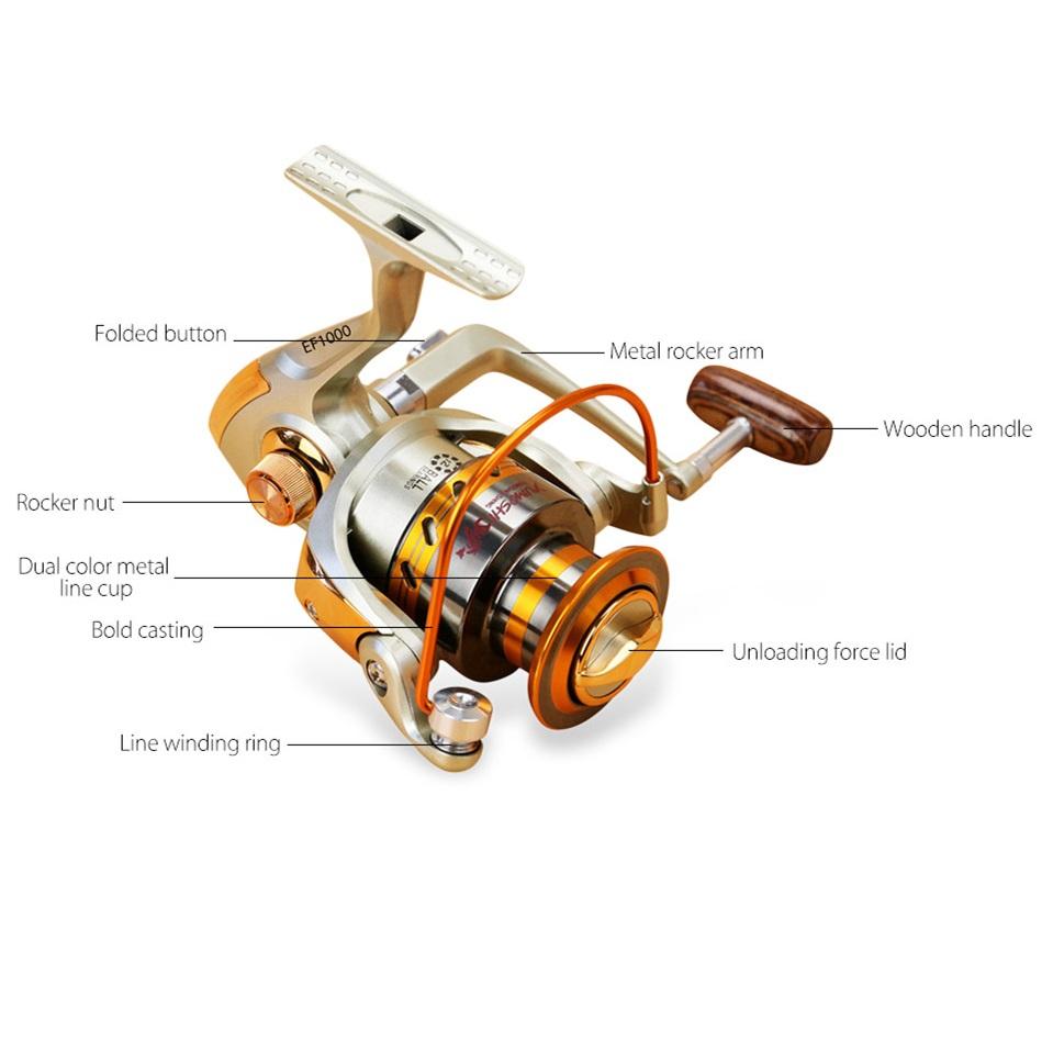 Yumoshi EF1000-7000 12BB 5.2:1 Metal Spinning Fishing Reels Fly Wheel For Fresh/ Salt Water