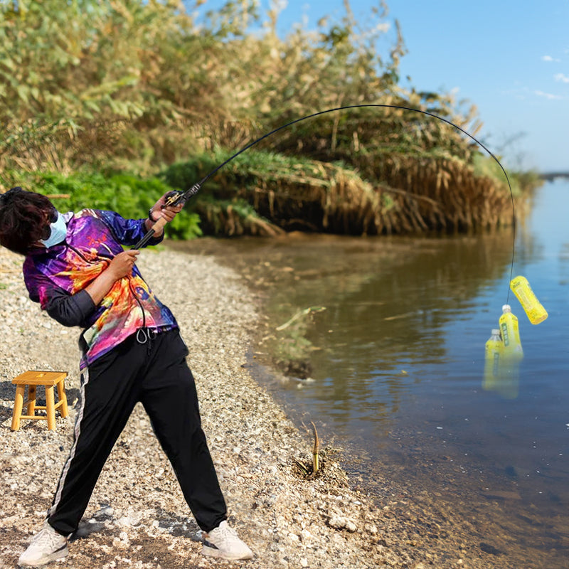 1.5 - 2.4M Telescopic Carbon Fishing Rod Rotary Baitcasting (8 - 25g) with Wooden Handle