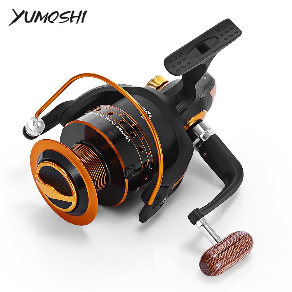 Yumoshi Spinning Fishing Reel 12BB + 1 Bearing Balls 500-9000 Series 5.5:1 Metal Coil Carp