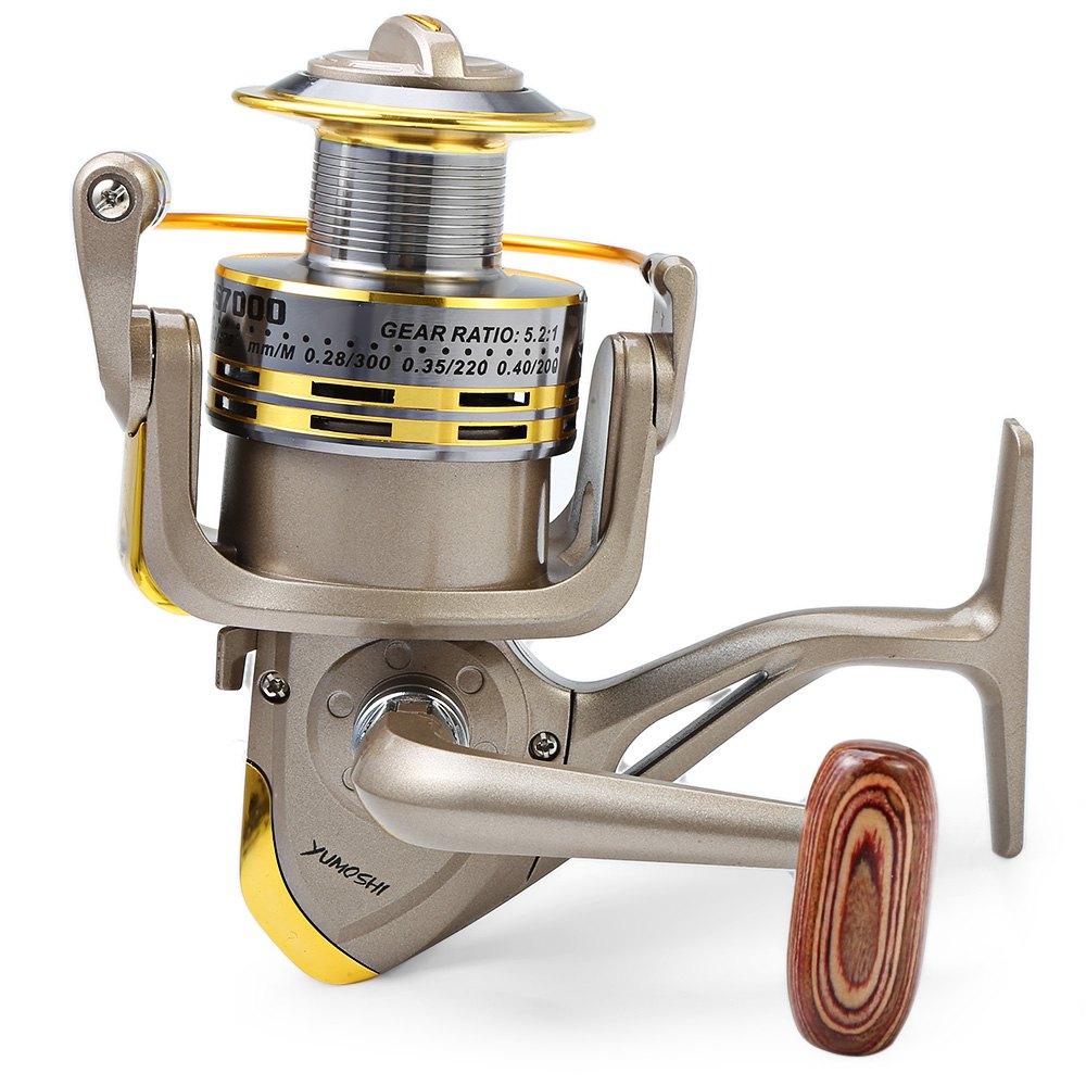 YUMOSHI 8 BB Fish ratio 5.1:1 1000-7000 Series Spinning Fishing Reel Crank Handle Carp Steering